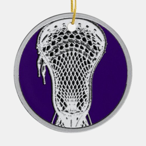Personalized lacrosse keepsake ceramic ornament