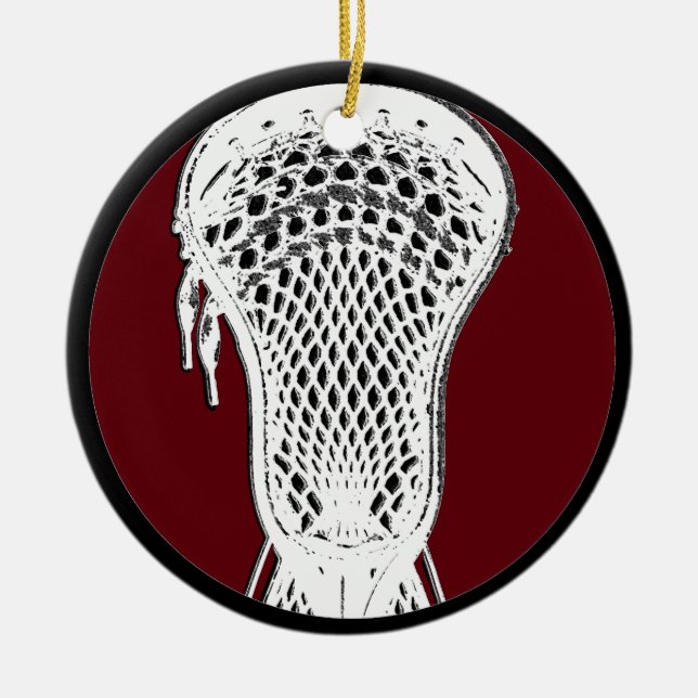 Personalized Lacrosse Keepsake Ceramic Ornament (Front)
