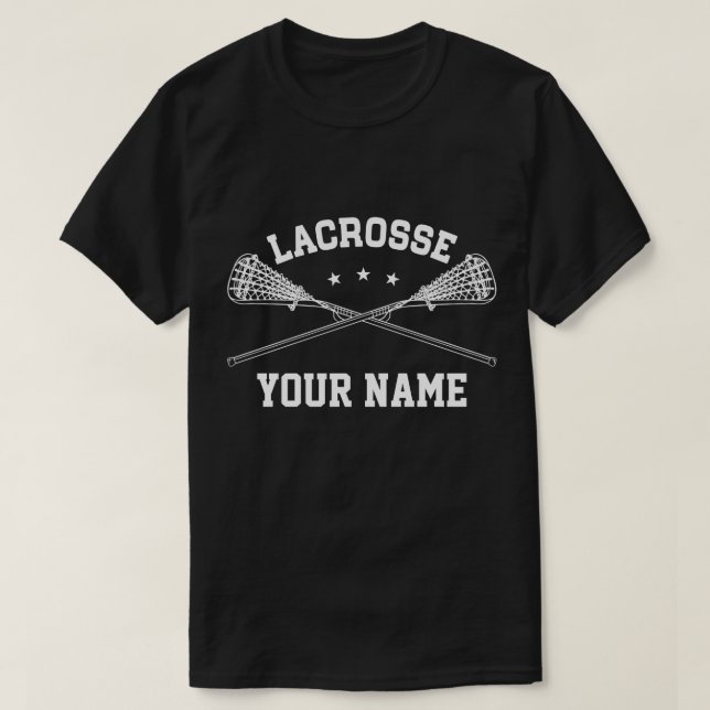 Personalized Lacrosse Name T-Shirt (Design Front)