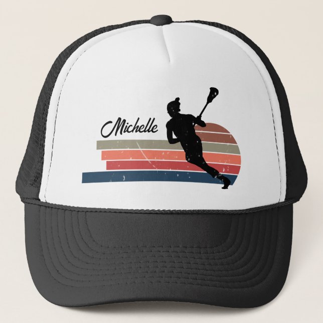 Personalized Lacrosse Name  Trucker Hat (Front)