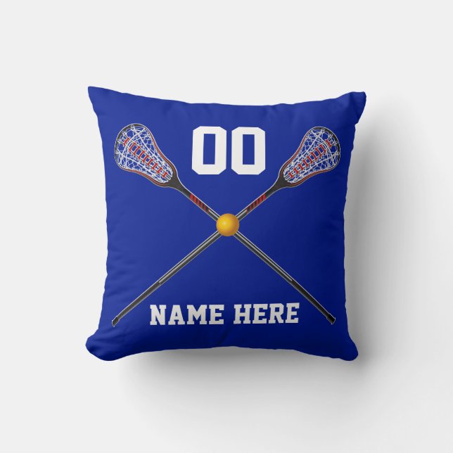 Personalized Lacrosse Pillow Your Text and Colors (Front)