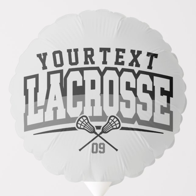 Personalized Lacrosse Player ADD NAME Team Number Balloon (Front)
