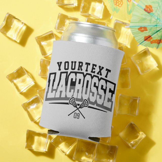 Personalized Lacrosse Player ADD NAME Team Number Can Cooler (In Situ Summer)