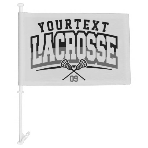 Personalized Lacrosse Player ADD NAME Team Number Car Flag