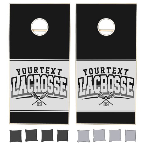 Personalized Lacrosse Player ADD NAME Team Number Cornhole Set