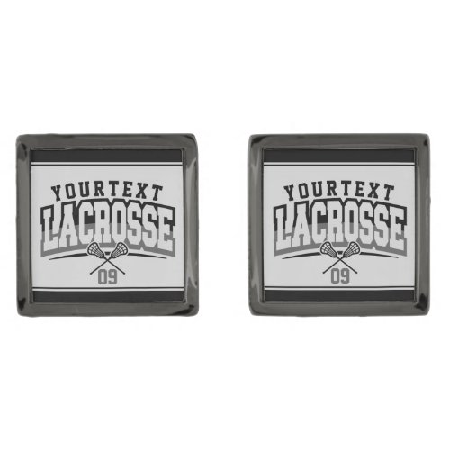 Personalized Lacrosse Player ADD NAME Team Number Cufflinks