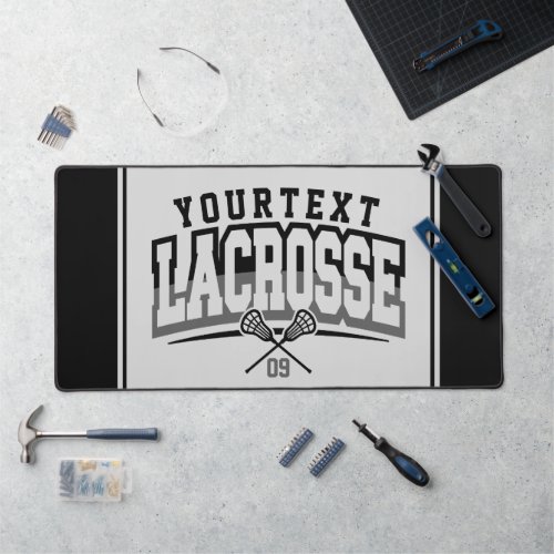 Personalized Lacrosse Player ADD NAME Team Number Desk Mat