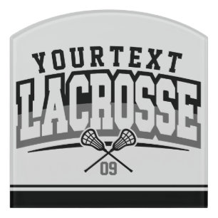 Personalized Lacrosse Player ADD NAME Team Number Door Sign
