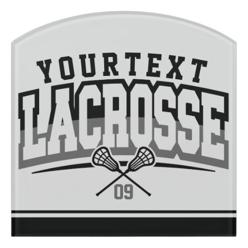 Personalized Lacrosse Player ADD NAME Team Number Door Sign