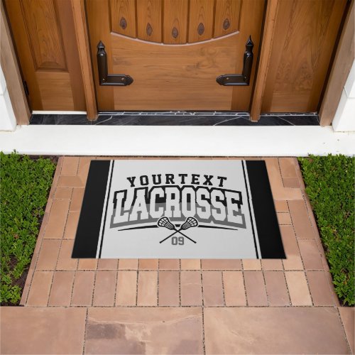 Personalized Lacrosse Player ADD NAME Team Number Doormat