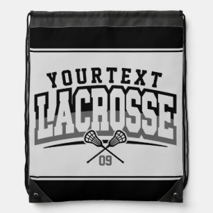Personalized Lacrosse Player ADD NAME Team Number Drawstring Bag