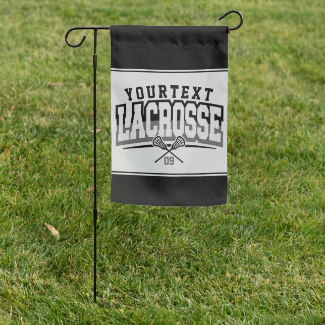 Personalized Lacrosse Player ADD NAME Team Number Garden Flag (In SItu)