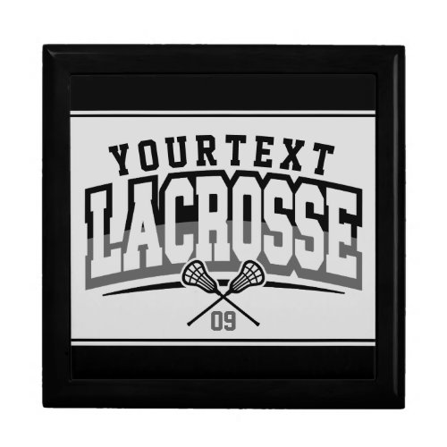 Personalized Lacrosse Player ADD NAME Team Number Gift Box