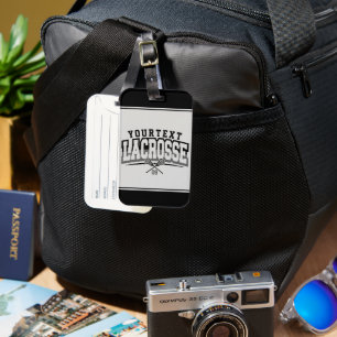 Personalized Lacrosse Player ADD NAME Team Number Luggage Tag