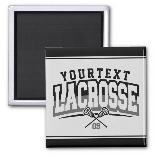 Personalized Lacrosse Player ADD NAME Team Number Magnet