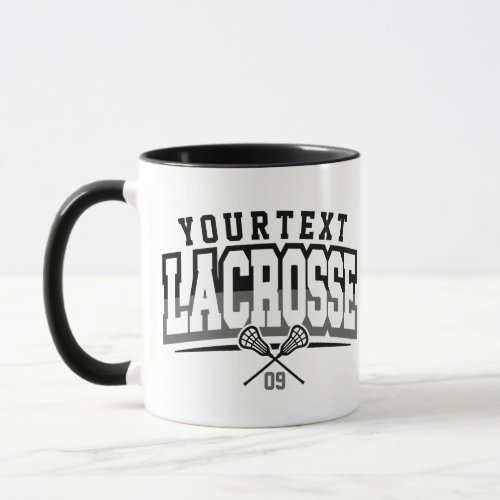 Personalized Lacrosse Player ADD NAME Team Number Mug