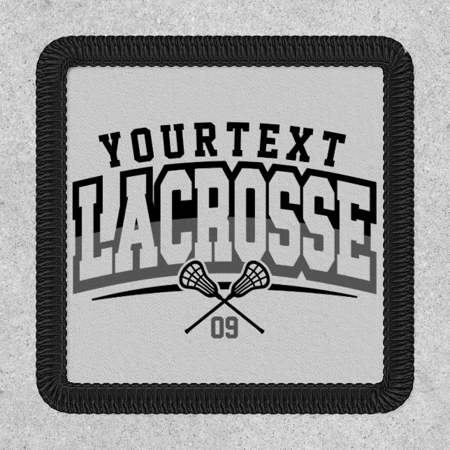 Personalized Lacrosse Player ADD NAME Team Number Patch (Front)