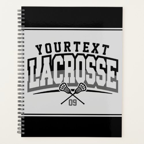 Personalized Lacrosse Player ADD NAME Team Number Planner
