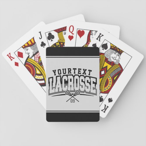 Personalized Lacrosse Player ADD NAME Team Number Poker Cards