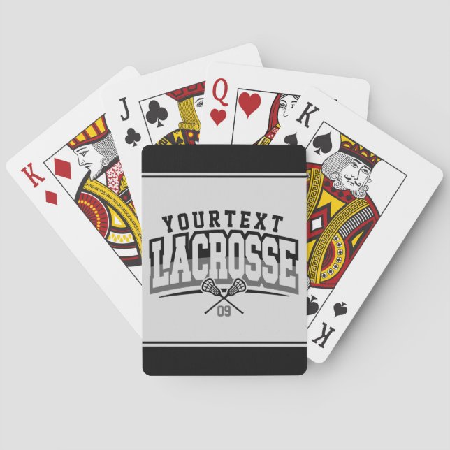 Personalized Lacrosse Player ADD NAME Team Number Poker Cards (Back)