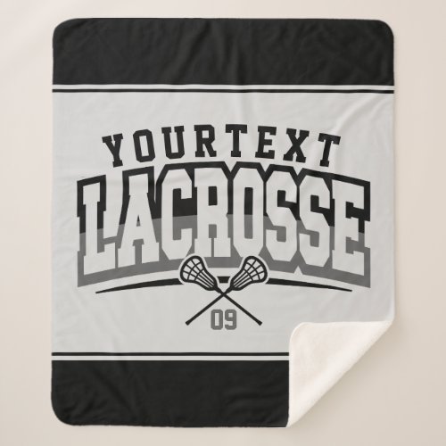 Personalized Lacrosse Player ADD NAME Team Number Sherpa Blanket