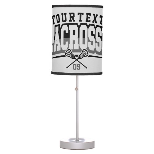 Personalized Lacrosse Player ADD NAME Team Number Table Lamp