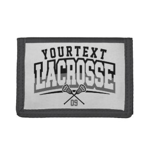 Personalized Lacrosse Player ADD NAME Team Number Trifold Wallet