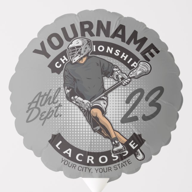 Personalized Lacrosse Player Sports Team Attack Balloon (Front)