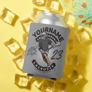 Personalized Lacrosse Player Sports Team Attack Can Cooler