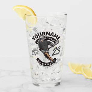 Personalized Lacrosse Player Sports Team Attack Glass