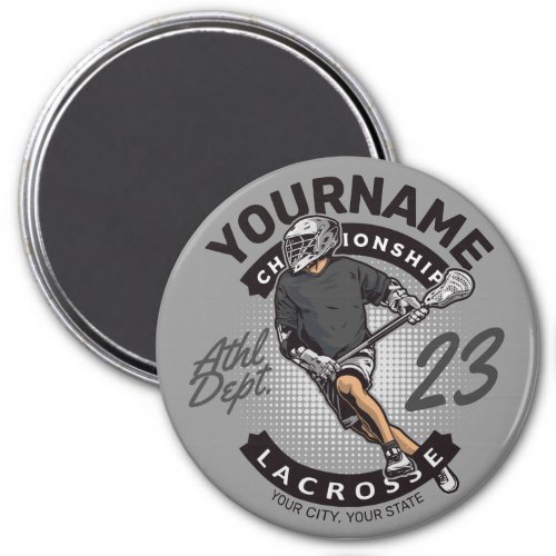 Personalized Lacrosse Player Sports Team Attack  Magnet