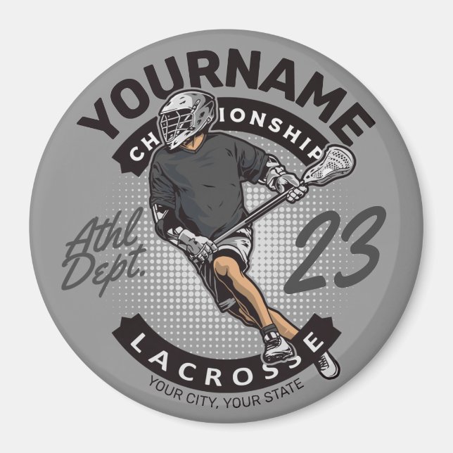 Personalized Lacrosse Player Sports Team Attack  Magnet (Front)