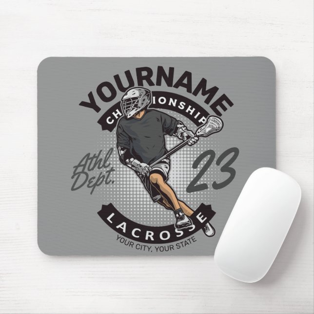 Personalized Lacrosse Player Sports Team Attack  Mouse Pad (With Mouse)