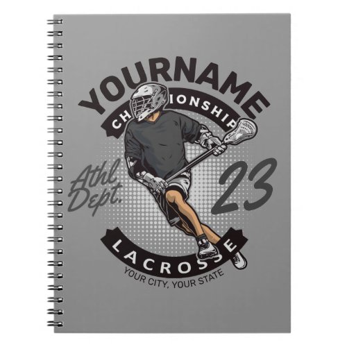 Personalized Lacrosse Player Sports Team Attack  Notebook