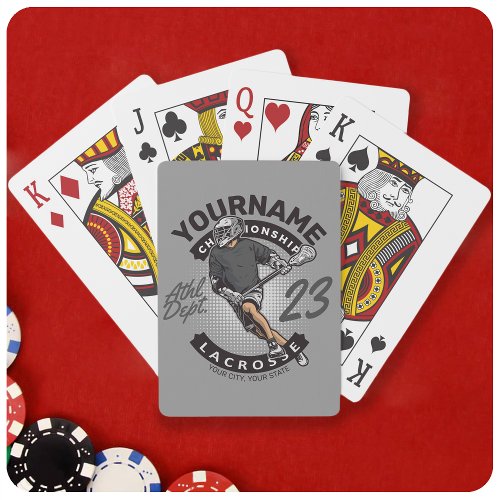 Personalized Lacrosse Player Sports Team Attack  Playing Cards