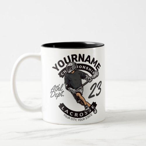 Personalized Lacrosse Player Sports Team Attack  Two_Tone Coffee Mug