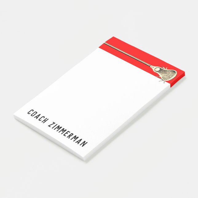 Personalized Lacrosse Post-it Notes (Angled)