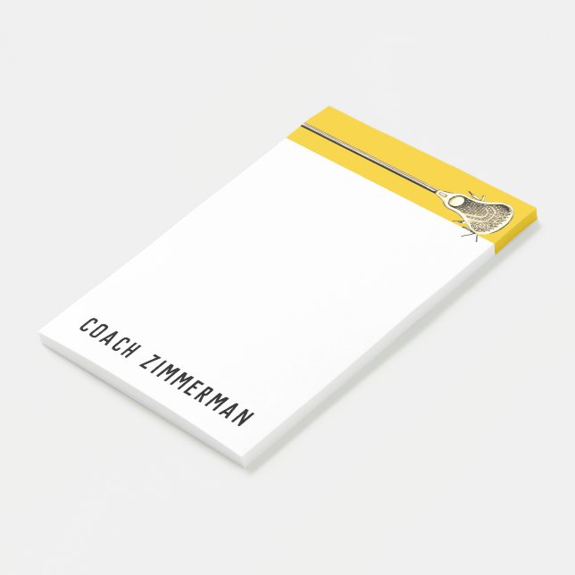 Personalized Lacrosse Post-it Notes (Angled)