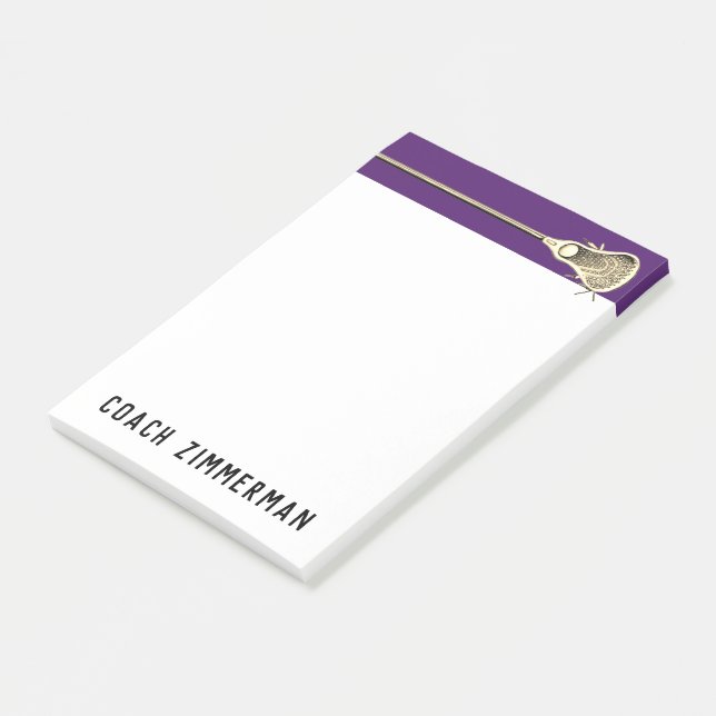 Personalized Lacrosse Post-it Notes (Angled)
