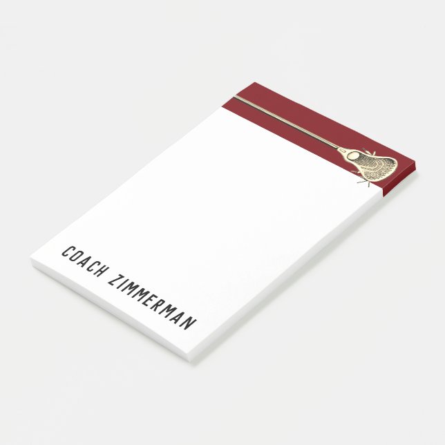 Personalized Lacrosse Post-it Notes (Angled)