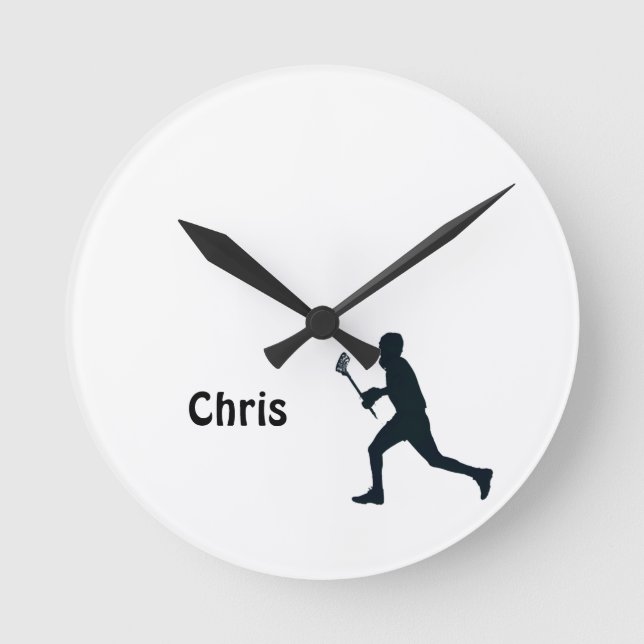Personalized Lacrosse Round Clock (Front)