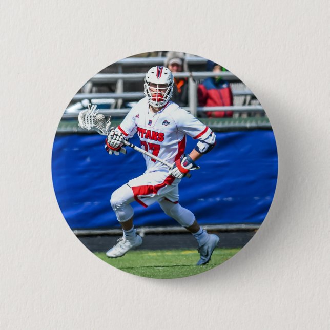 Personalized Lacrosse Sport Photo  Button (Front)