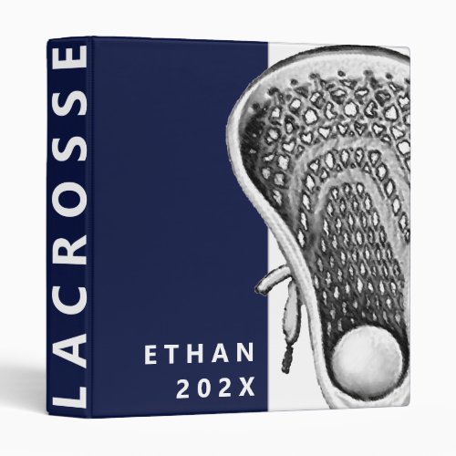 Personalized Lacrosse Sports 3 Ring Binder