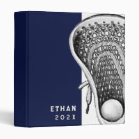 Personalized Lacrosse Sports 3 Ring Binder
