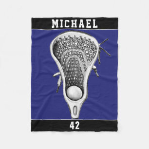 Personalized Lacrosse Sports Fleece Blanket