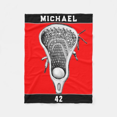 Personalized Lacrosse Sports Fleece Blanket