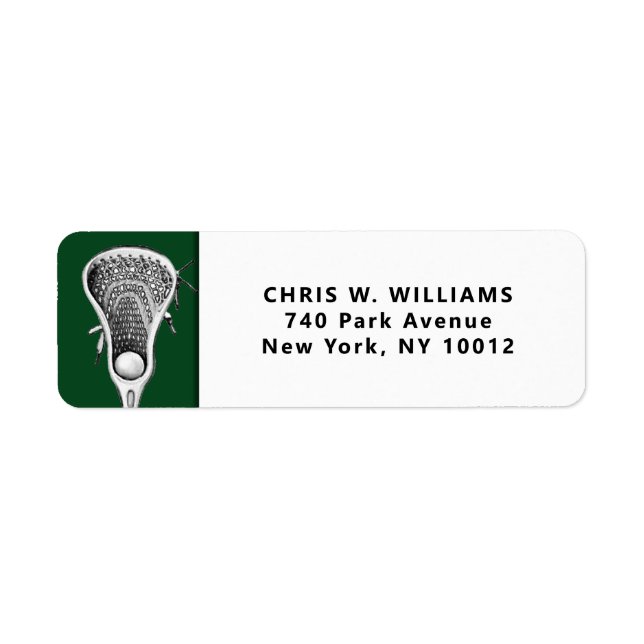 Personalized Lacrosse Sports Green Label (Front)
