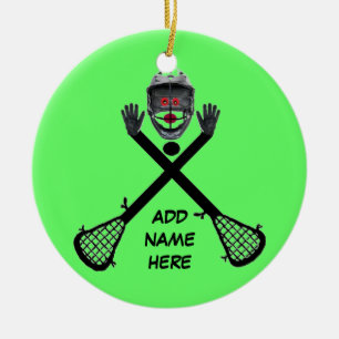 Personalized Lacrosse Star Ceramic Ornament