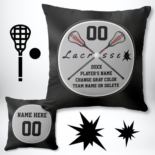 Personalized Lacrosse Team Gifts Your Colors Text Throw Pillow
