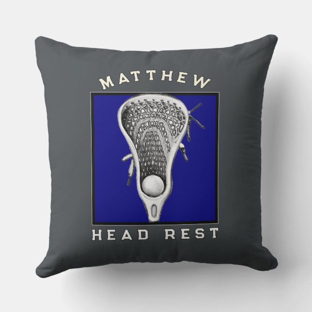 Personalized Lacrosse Throw Pillow (Back)